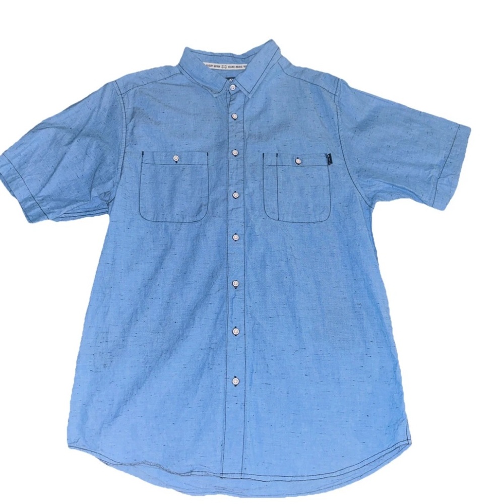 KAVU Button Up Short Sleeve Shirt Klear Above Visibility Unlimited Mens Large